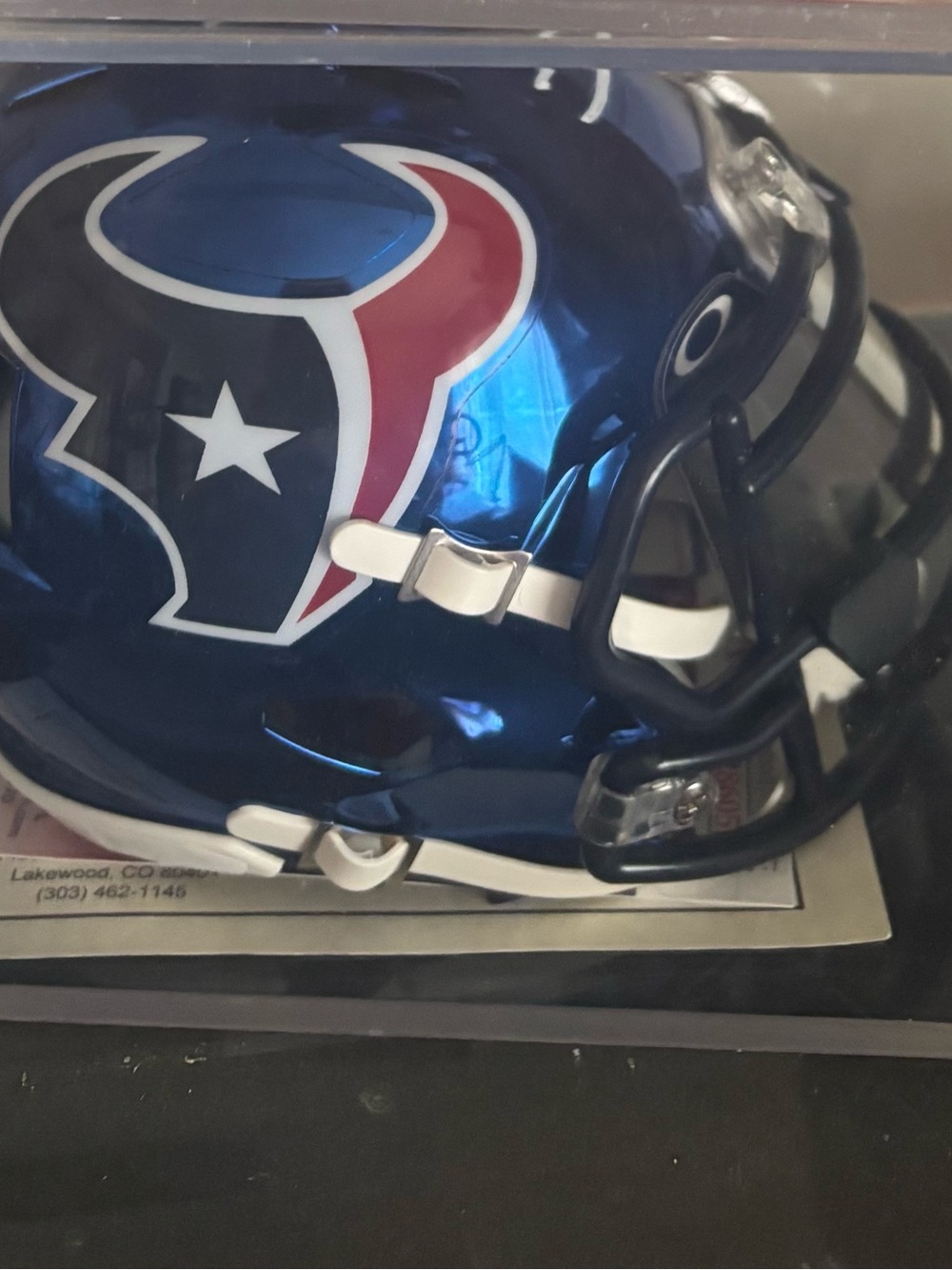 Houston Texans Riddell Chrome Mini Helmet - Blue/Red/White